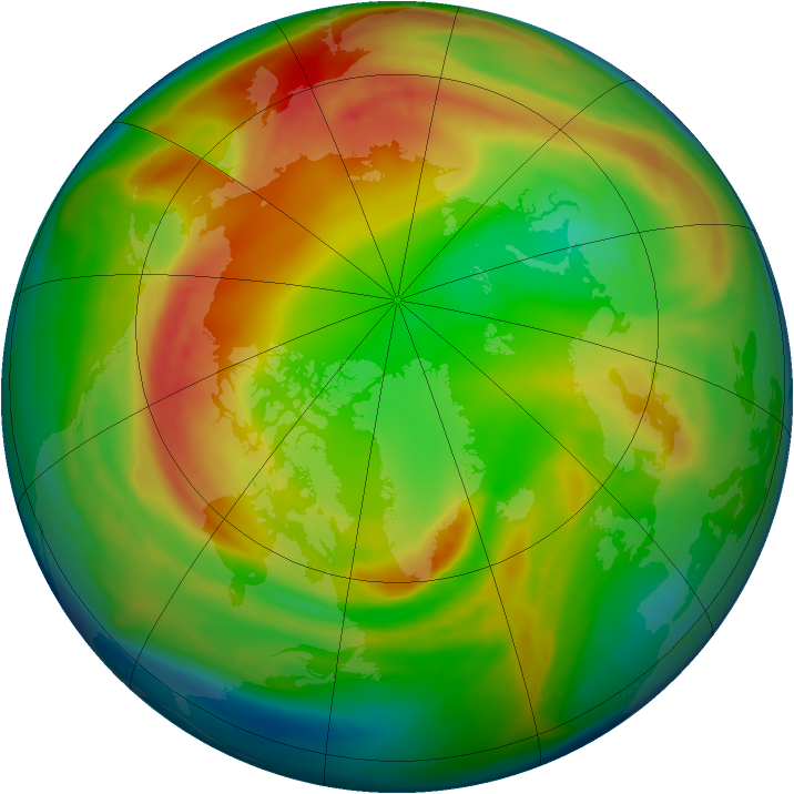Arctic ozone map for 07 February 2008